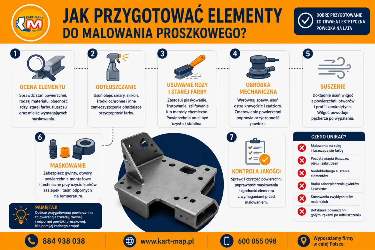jak przygotować elementy do malowania proszkowego